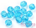 KORALIKI AKRYLOWE KULA FASETOWANA 6MM KOLOR DEEP SKY BLUE TRANSPARENT NR V40