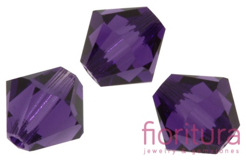 KORALIKI KRYSZTAŁOWE FASETOWANE BICON 6MM KOLOR PURPLE