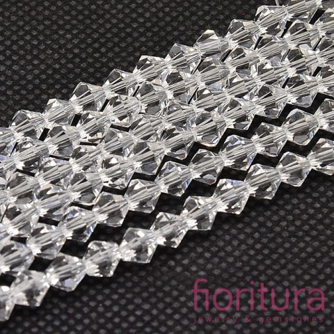 KORALIKI KRYSZTAŁOWE FASETOWANE BICON 6MM KOLOR CRYSTAL