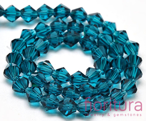 KORALIKI KRYSZTAŁOWE FASETOWANE BICON 6MM KOLOR STEEL BLUE