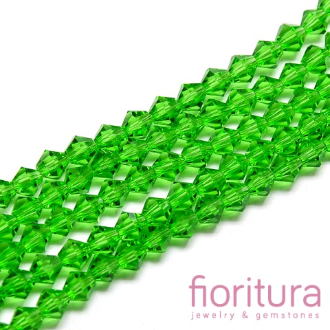 KORALIKI KRYSZTAŁOWE FASETOWANE BICON 6MM KOLOR SPRING GREEN