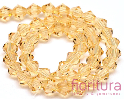 KORALIKI KRYSZTAŁOWE FASETOWANE BICON 6MM KOLOR SANDY BROWN