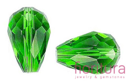 KORALIKI KRYSZTAŁOWE KROPLA FASETOWANA 15x10MM KOLOR GREEN