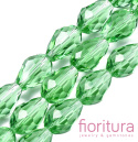 KORALIKI KRYSZTAŁOWE KROPLA FASETOWANA 15x10MM KOLOR LIME GREEN