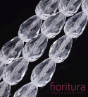 KORALIKI KRYSZTAŁOWE KROPLA FASETOWANA 15x10MM KOLOR CRYSTAL