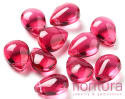 KORALIKI SZKLANE ŁEZKI GŁADKIE 12x9x6MM KOLOR CERISE TRANSPARENT
