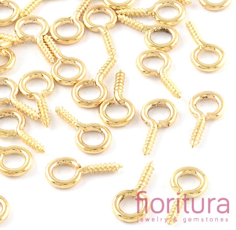 KRAWATKA WKRĘT Z OCZKIEM 13x7MM JASNY ZŁOTY