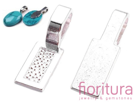 KRAWATKA Z BAZĄ DO PRZYKLEJANIA KABOSZONÓW 26x8x1MM POSREBRZANA