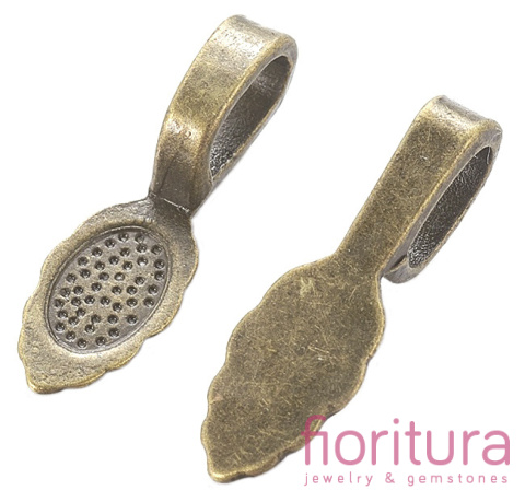 KRAWATKA Z BAZĄ DO PRZYKLEJANIA KABOSZONÓW 26x8x7MM KOLOR STARE ZŁOTO