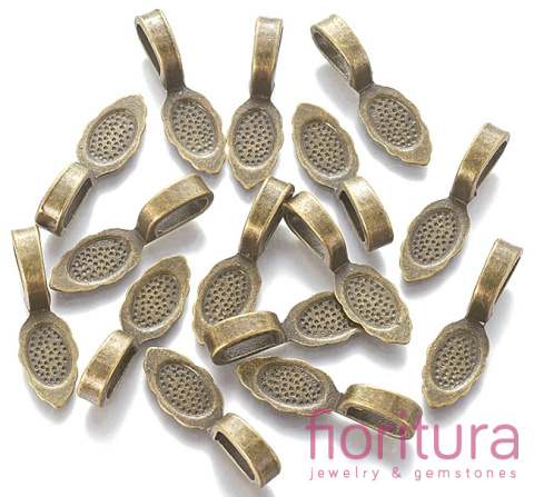 KRAWATKA Z BAZĄ DO PRZYKLEJANIA KABOSZONÓW 26x8x7MM KOLOR STARE ZŁOTO