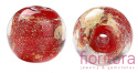 RĘCZNIE ROBIONE KORALIKI SZKLANE SZKŁO WENECKIE ZE ZŁOTĄ FOLIĄ KULA 10x10MM KOLOR RED
