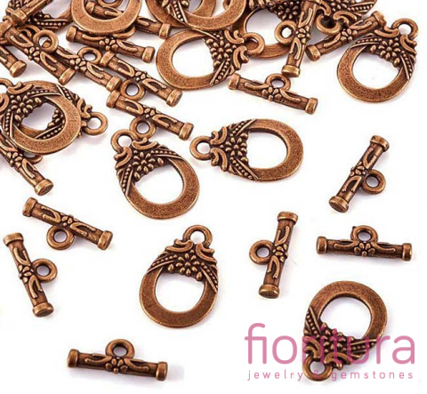 ZAPIĘCIE PRZEKŁADKOWE KWIATUSZEK 18x12x2MM KOLOR MIEDZIANY