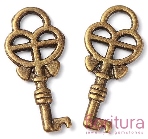 ZAWIESZKA CHARMS KLUCZYK OK.18x8x1,5MM KOLOR STARE ZŁOTO