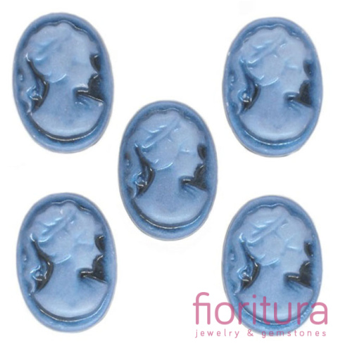 KABOSZON Z ŻYWICY KAMEA OWAL 18x13MM KOLOR GRANATOWY