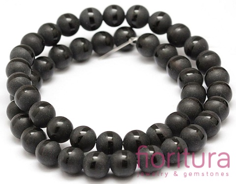 KAMIEŃ NATURALNY AGAT CZARNY MAT KULA 8MM SZNUR