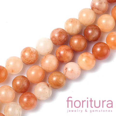 KAMIEŃ NATURALNY JADEIT MIODOWY KULA 8MM SZNUR