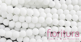 KAMIEŃ NATURALNY JADEIT MALEZYJSKI BIAŁY MAT KULA 8MM SZNUR