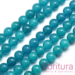 KAMIEŃ NATURALNY JADEIT MALEZYJSKI TEAL KULA 8MM SZNUR