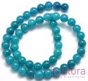 KAMIEŃ NATURALNY JADEIT MALEZYJSKI TEAL KULA 8MM SZNUR