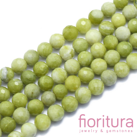 KAMIEŃ NATURALNY JADEIT TAJWAŃSKI KULA FASETOWANA 8MM SZNUR