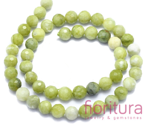 KAMIEŃ NATURALNY JADEIT TAJWAŃSKI KULA FASETOWANA 8MM SZNUR