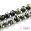 KAMIEŃ NATURALNY ZIELONY JASPIS ZEBRA KULA 8MM SZNUR