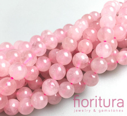 KAMIEŃ NATURALNY KWARC RÓŻOWY KULA 8M SZNUR