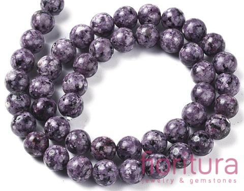 KAMIEŃ NATURALNY LABRADORYT BARWIONY DARK VIOLET KULA 8MM SZNUR