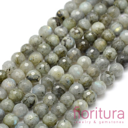 KAMIEŃ NATURALNY LABRADORYT KULA FASETOWANA 8MM SZNUR