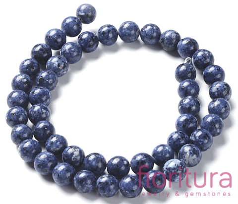 KAMIEŃ NATURALNY LABRADORYT BARWIONY BLUE KULA 8MM SZNUR