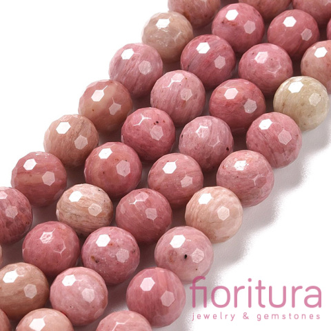 KAMIEŃ NATURALNY RODONIT FASETOWANA 8MM SZNUR