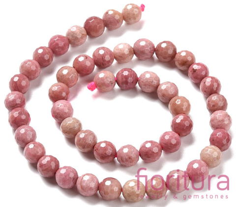 KAMIEŃ NATURALNY RODONIT FASETOWANA 8MM SZNUR