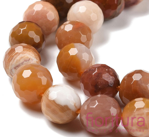 KAMIEŃ NATURALNY SKAMIENIAŁE DREWNO KULA FASETOWANA 8MM SZNUR