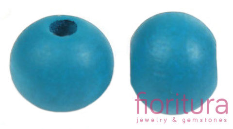 KORALIKI DREWNIANE KULA 16MM KOLOR TURKUSOWY