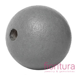 KORALIKI DREWNIANE KULA 16MM KOLOR SZARY