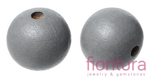 KORALIKI DREWNIANE KULA 16MM KOLOR SZARY