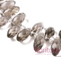KORALIKI KRYSZTAŁOWE KROPLA FASETOWANA 13x6MM KOLOR DARK GRAY