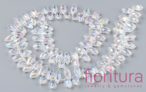 KORALIKI KRYSZTAŁOWE KROPLA FASETOWANA 13x6MM KOLOR CRYSTAL AB