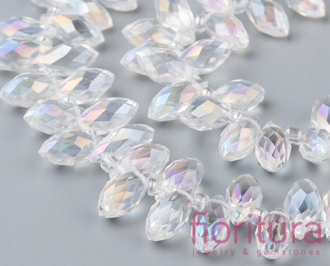 KORALIKI KRYSZTAŁOWE KROPLA FASETOWANA 13x6MM KOLOR CRYSTAL AB