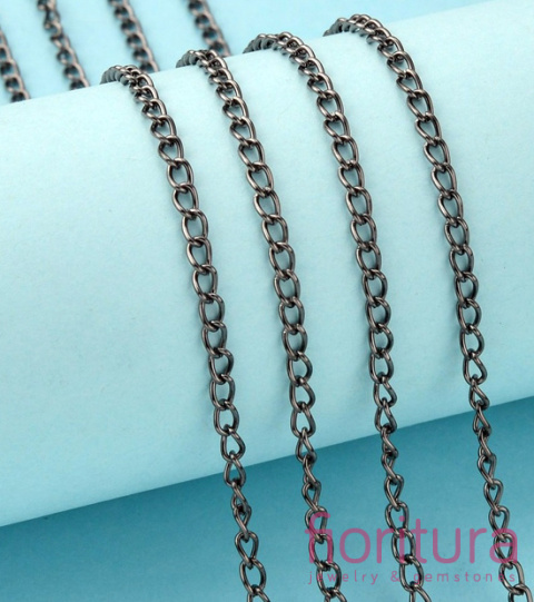 ŁAŃCUSZEK PANCERKA SKRĘCANA 5x3MM KOLOR CZARNY