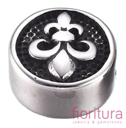 PRZEKŁADKA LILIJKA PASTYLKA 10x5MM KOLOR STARE SREBRO