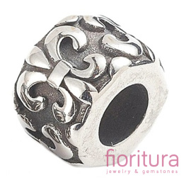 PRZEKŁADKA Z LILIJKĄ WALEC 9x6,5MM KOLOR STARE SREBRO