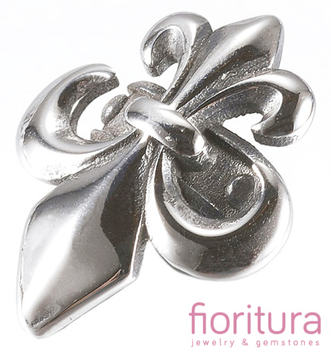 PRZEKŁADKA Z LILIJKĄ Z ROZDZIELACZEM NA DWA 23x19x2-9,5MM KOLOR STARE SREBRO