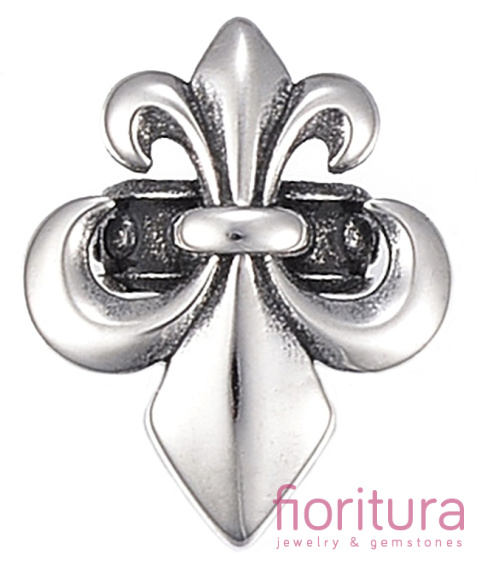 PRZEKŁADKA Z LILIJKĄ Z ROZDZIELACZEM NA DWA 23x19x2-9,5MM KOLOR STARE SREBRO