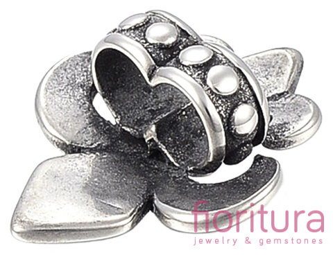 PRZEKŁADKA Z LILIJKĄ Z ROZDZIELACZEM NA DWA 23x19x2-9,5MM KOLOR STARE SREBRO