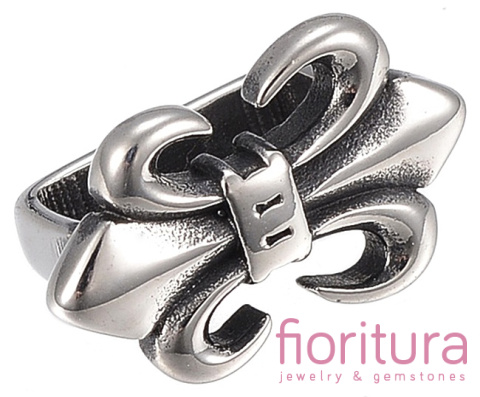 PRZEKŁADKA Z LILIJKĄ 20x12x11MM KOLOR STARE SREBRO