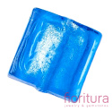 RĘCZNIE ROBIONE KORALIKI SZKLANE SZKŁO WENECKIE ZE SREBRNĄ FOLIĄ KWADRAT 12x12x6MM KOLOR DODGER BLUE