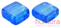 RĘCZNIE ROBIONE KORALIKI SZKLANE SZKŁO WENECKIE ZE SREBRNĄ FOLIĄ KWADRAT 12x12x6MM KOLOR DODGER BLUE