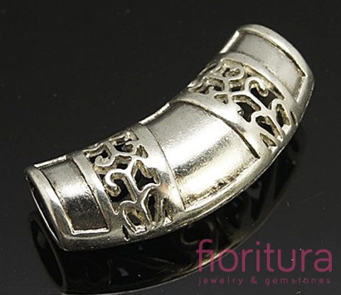 RURKA ŁUK AŻUROWY DWA WZORY 33x14x9,5MM KOLOR STARE SREBRO