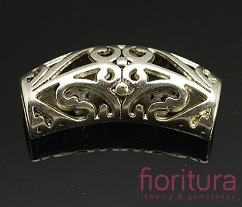 RURKA ŁUK AŻUROWY DWA WZORY 33x14x9,5MM KOLOR STARE SREBRO